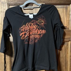 Harley Davidson 3/4 sleeve shirt black size M